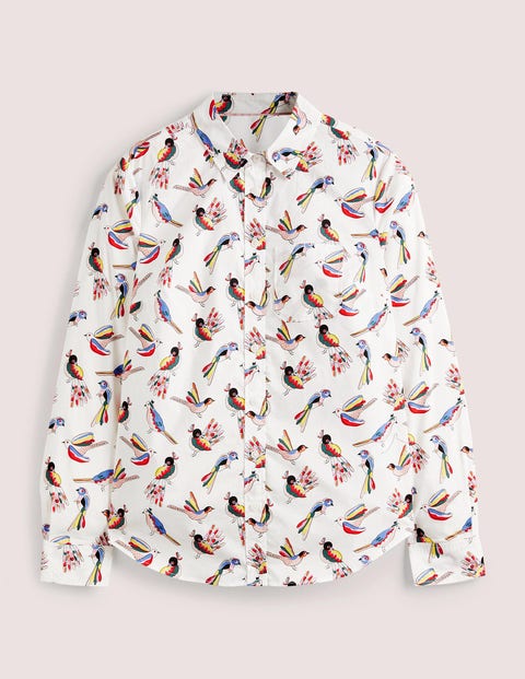 Classic Cotton Shirt - Ivory, Tropic Bird | Boden US