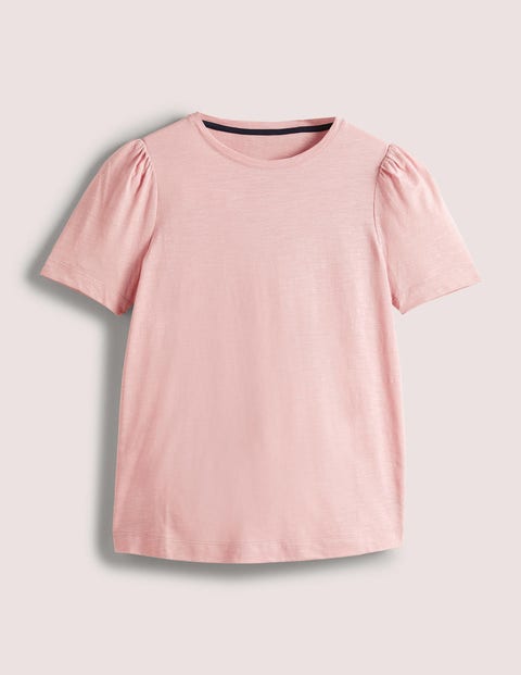 Puff Sleeve Cotton T-Shirt - Milkshake | Boden UK