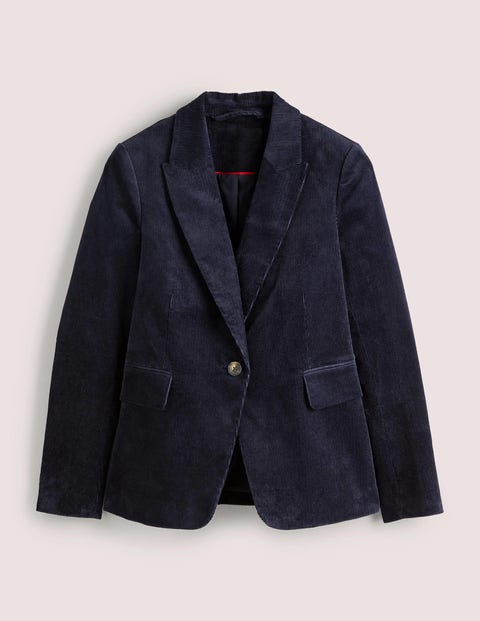 Fitted Corduroy Blazer Blue Women Boden