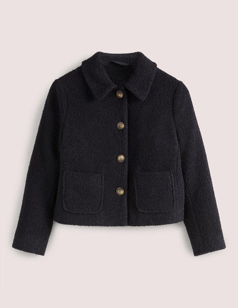 boden - Kurze Jacke aus Tweed Damen , Navy