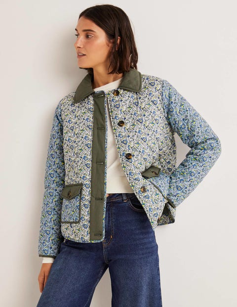 Quilted Embroidered Cotton-Canvas Down Jacket