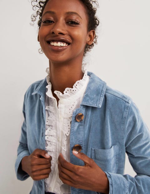 Light blue deals velvet jacket