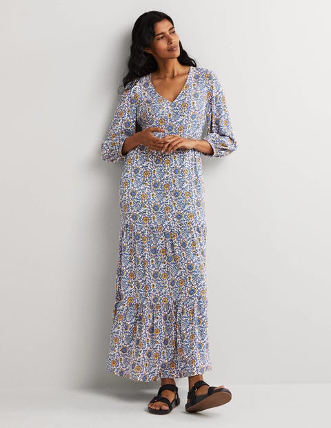 Plus size three quarter sleeve maxi dresses sales