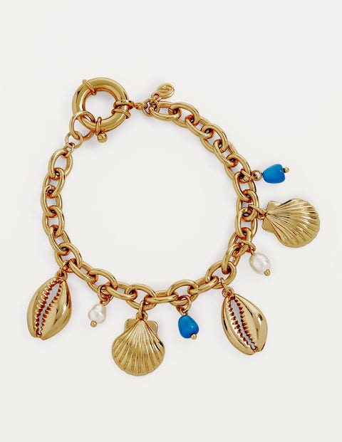 GOLD PLATED CURLED  5 SHELL BRACELET  Suhani Pittie