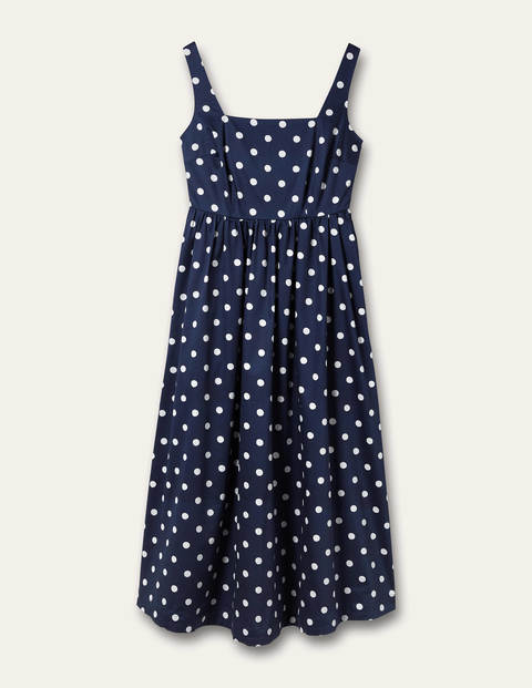 Violet Square Neck Midi Dress - Navy 