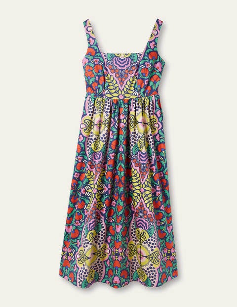 Violet Square Neck Midi Dress - Navy 