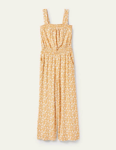 Strappy Jersey Jumpsuit - Butter, Botanic Silhouette | Boden US