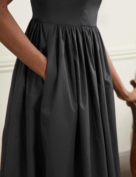 Emily Strapless Midi Dress Black