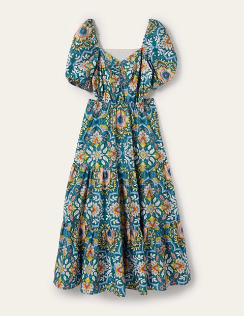 Robe midi Florence avec découpes Femme Boden, GRN