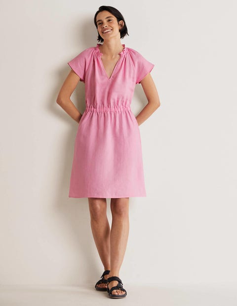 Short Sleeve Linen Dress - Bon Bon | Boden EU