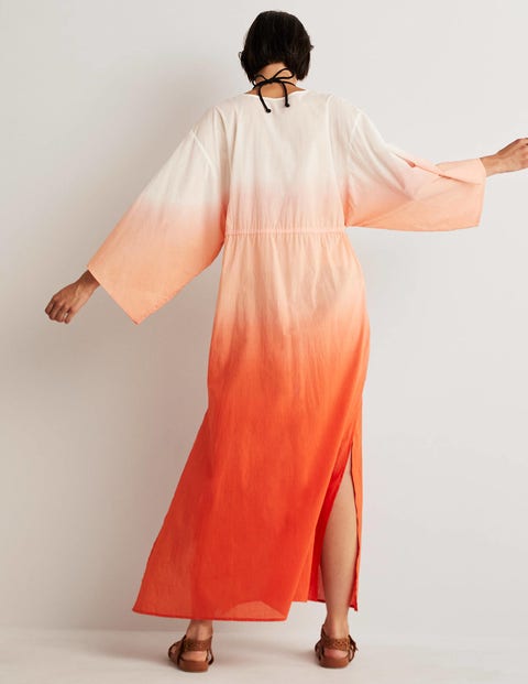 Maxi Empire Beach Kaftan Dress Firecracker Dip Dye Boden UK