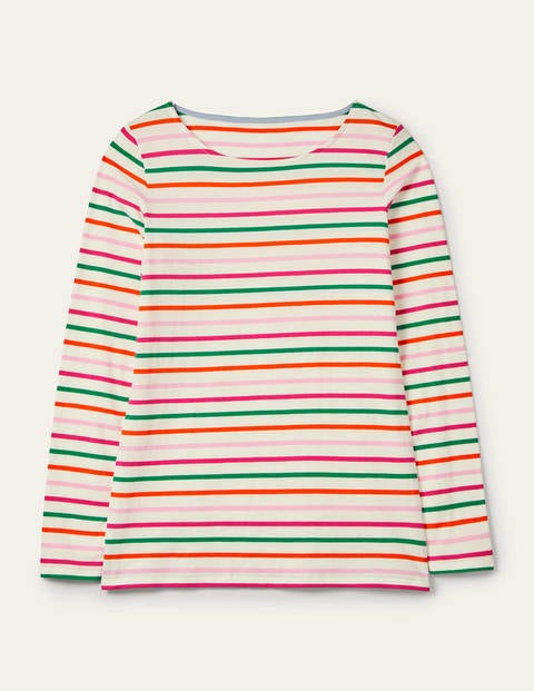 Long Sleeve Breton Top - Bon Bon and Firecracker Stripe | Boden EU