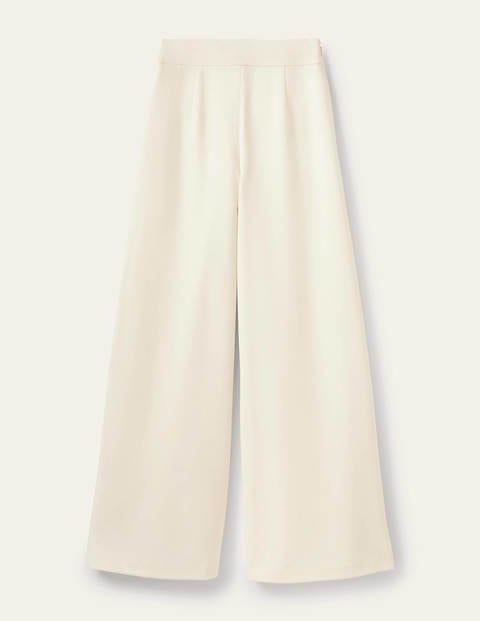 High Waisted Palazzo Pants - Ivory | Boden US