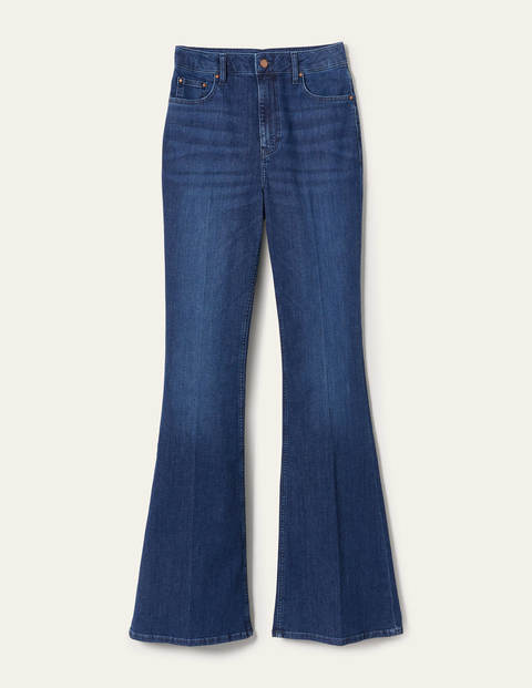 High Rise Fitted Flare Jeans blue Women Boden