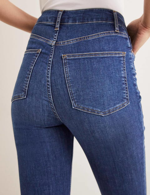 High Rise Fitted Flare Jeans - Mid Vintage | Boden US