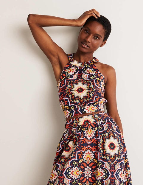 Jessica Halterneck Co-ord Top - French Navy, Bloomsbury | Boden UK