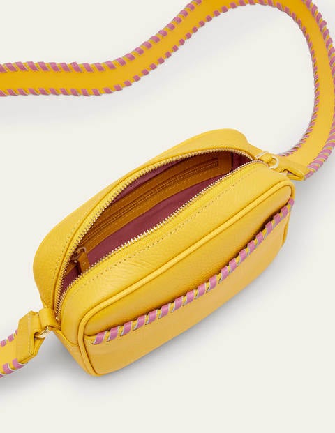 Stitch Detail Crossbody Bag - Daffodil/Posy Pink | Boden US