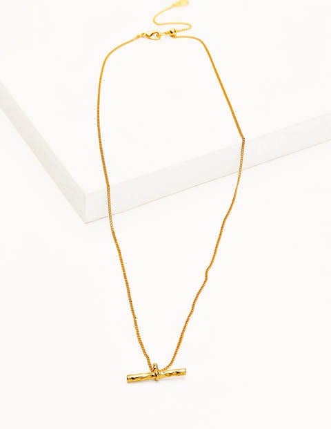 Estella Bartlett Gold T-Bar Necklace