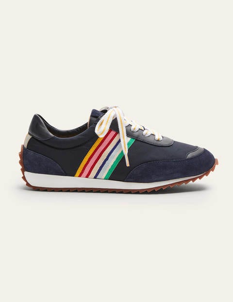 Striped Runner Sneakers - Navy, Multi Stripe | Boden US