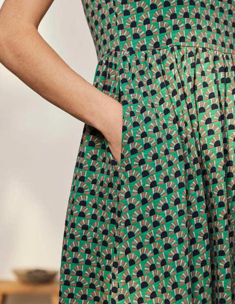 Easy T-Shirt Midi Dress - Irish Green, Sunrise Geo | Boden US