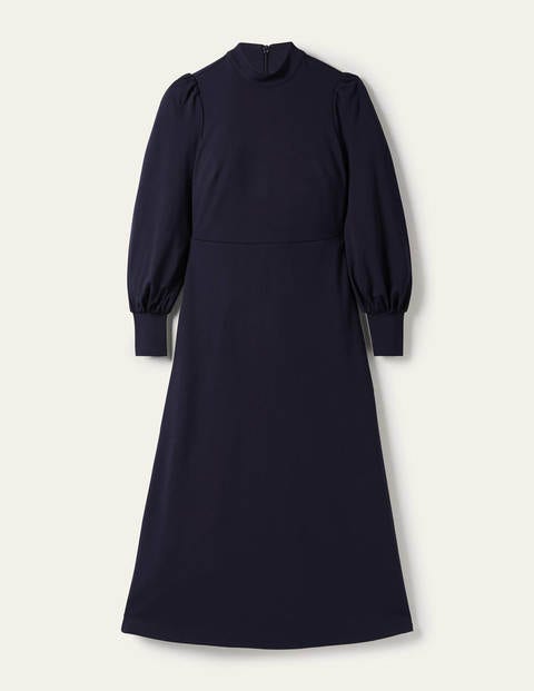 Cuffed Jersey Midi Dress - Navy | Boden UK