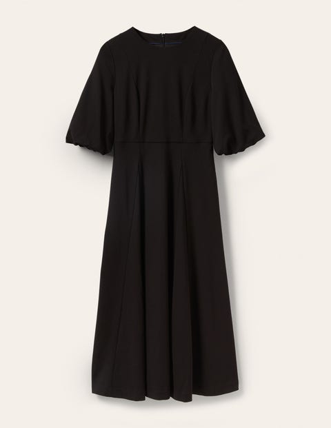 Full Skirt Ponte Midi Dress - Black | Boden US