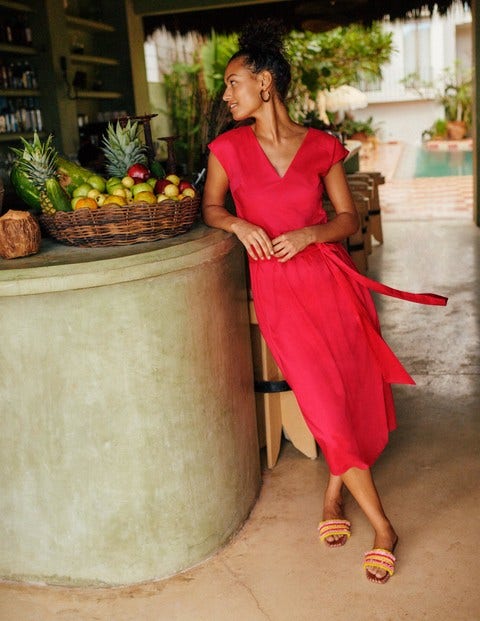 Tie Waist Midi Dress Radish Boden US