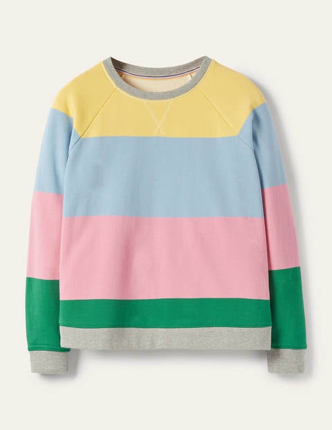 Printed Cotton Sweatshirt Pale Lemon, Formica Pink Women Boden
