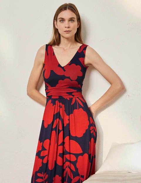 Sienna Jersey Maxi Dress - Winterberry, Flora Bloom | Boden UK