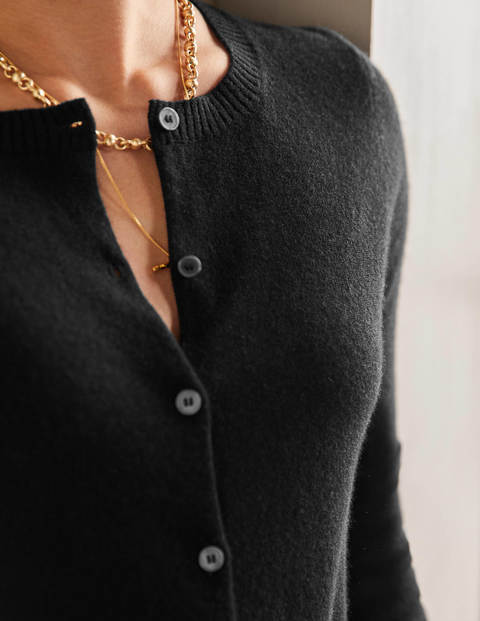 Cashmere Cropped Cardigan - Black | Boden US