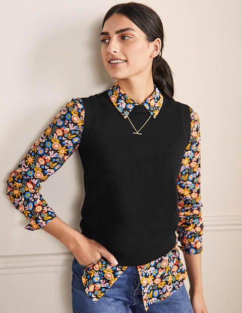 Co Kaschmir Essentials Pullunder aus Kaschmir in Schwarz Damen Bekleidung Pullover und Strickwaren Ärmellose Pullover 