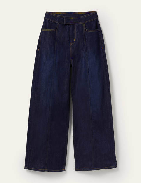 Wide Leg Seam Detail Jeans - Indigo | Boden US