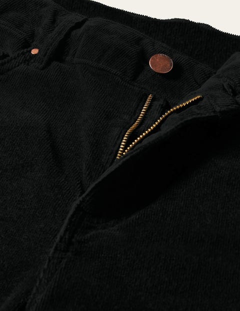 Jean slim droit en velours côtelé Femme Boden, BLK