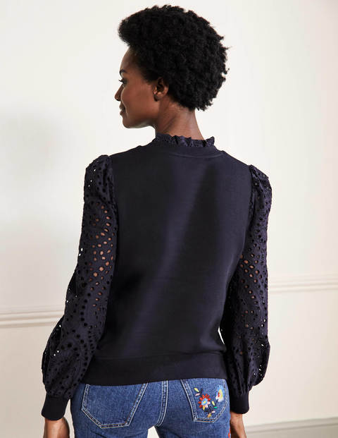 Broderie Blouson Sweatshirt - Navy | Boden AU