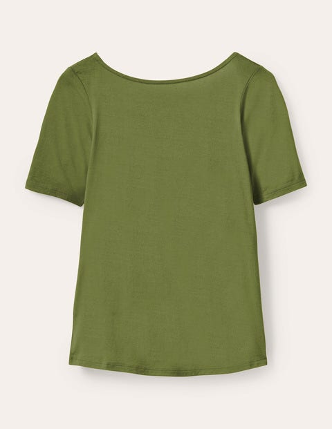 Supersoft Scoop Back T-Shirt Green Women Boden