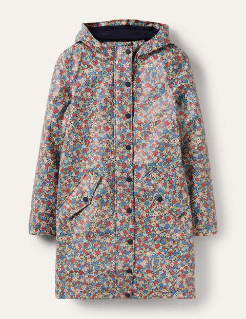 Morris Waterproof Mac - Navy, Floret Cluster | Boden US