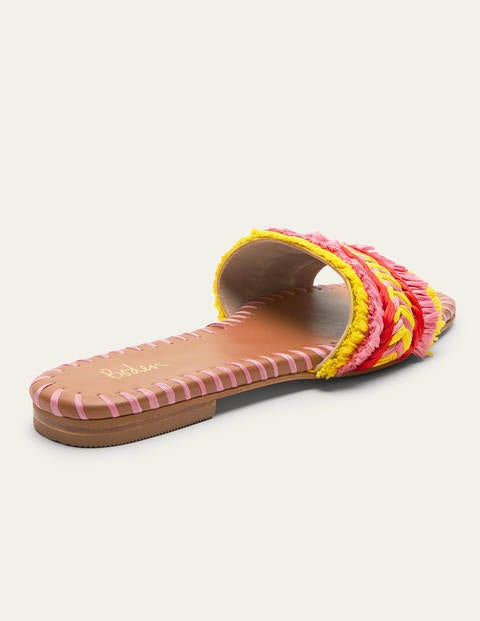Raffia Flat Sandals - Formica Pink | Boden UK