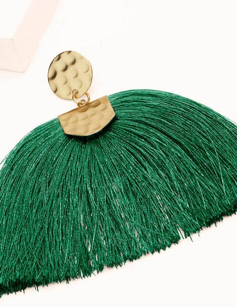 Kelly green tassel earrings store