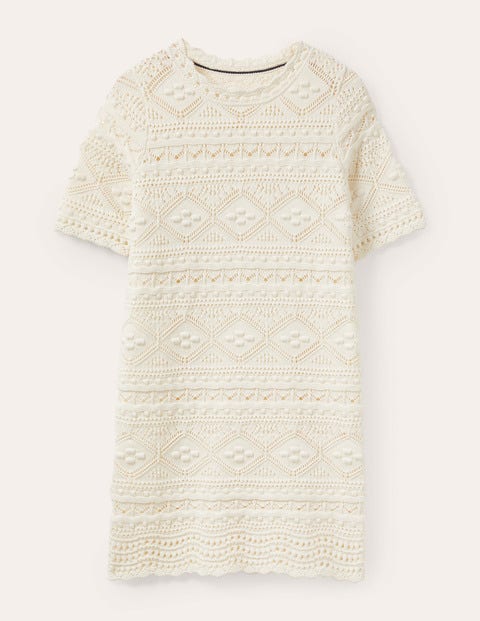 Claudia Strukturiertes Strickkleid Women Boden, Naturweiß
