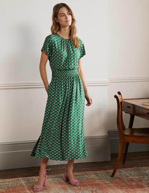 Jersey Midi Dress - Highland Geo | Boden UK