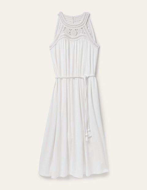 Anais Jersey Midi Dress - White | Boden UK