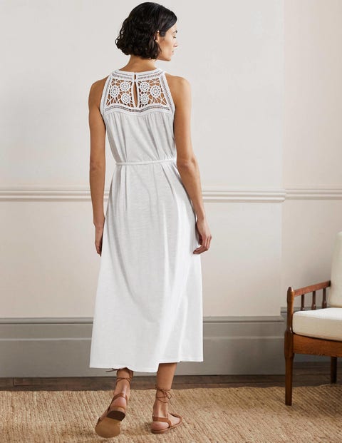 Anais Jersey Midi Dress - White | Boden UK