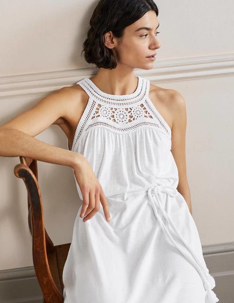 Anais Jersey Midi Dress - White | Boden UK