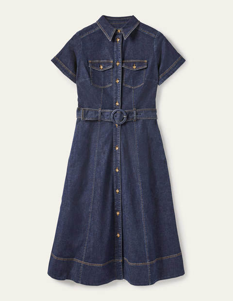 Belted Midi Shirt Dress - Mid Vintage | Boden US