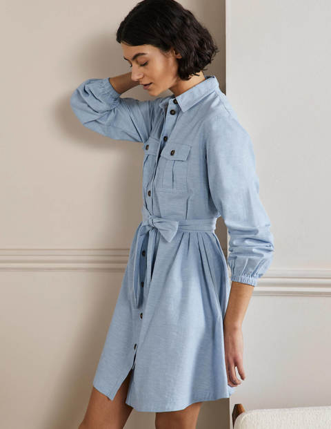 chambray shirt dress