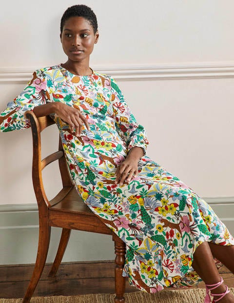 Crew Neck Maxi Dress - Multi, Exotic 