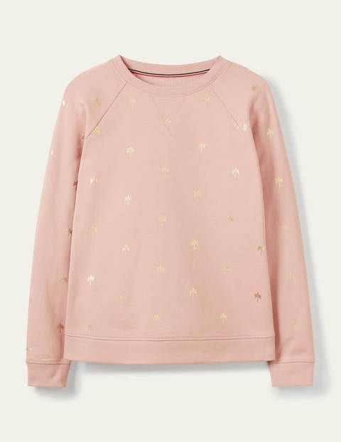 Printed Cotton Sweatshirt - Milkshake/Gold, Paradise Palm