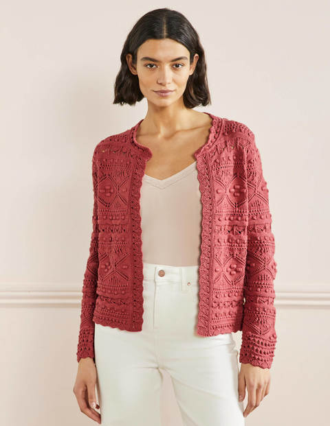 Claudia Textured Knit Cardigan - Dusty 