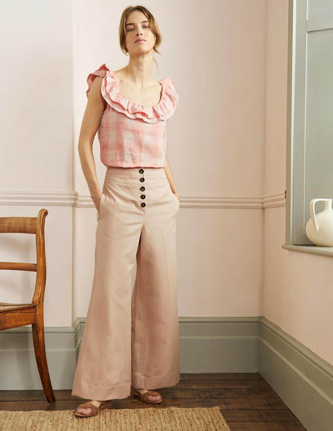 High Waist Wide Leg Trousers - Frappe | Boden UK