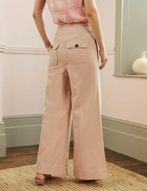 High Waist Wide Leg Trousers - Frappe | Boden UK